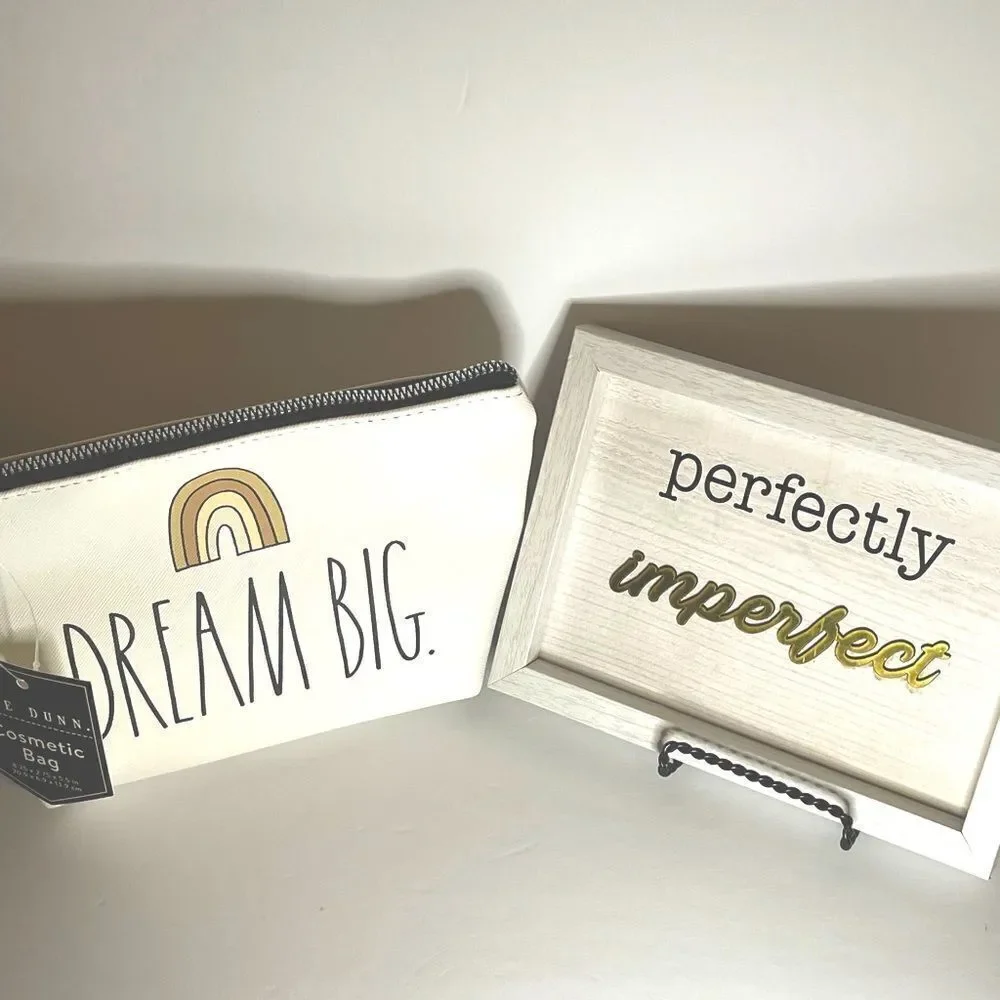 Rae Dunn #DREAM BIG” adorable makeup bag